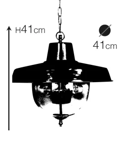Außenleuchte Echt-Messing Glas E27 IP43 Ø 41 cm rund