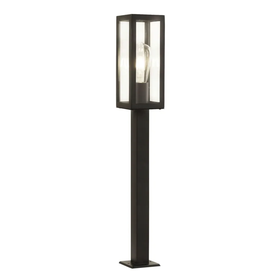 Außenleuchte Edelstahl Glas IP44 E27 90 cm Schwarz