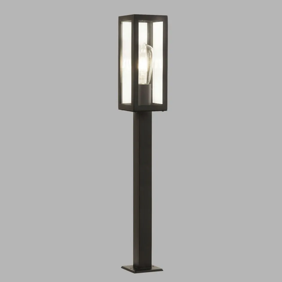 Außenleuchte Edelstahl Glas IP44 E27 90 cm Schwarz