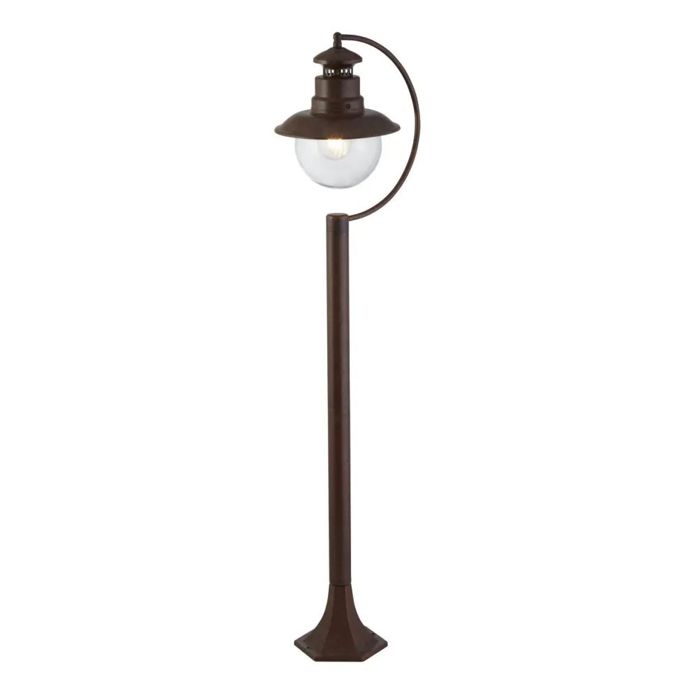 Außenleuchte Garten IP44 E27 110 cm Rostbraun Glas Metall