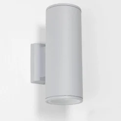 Außenleuchte Grau Up Down Aluminium Glas Fassade Haus