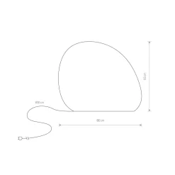 Außenleuchte IP44 65 cm E27 Weiß Dekolicht Stecker Kabel