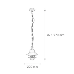 Außenleuchte IP44 E27 Schwarz Glas Edelstahl Maritim