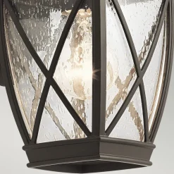 Außenleuchte IP44 in Bronze antik E27 Aluminium Glas