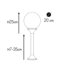Außenleuchte Kugel Schirm 60 cm hoch Glas Messing E27 IP43
