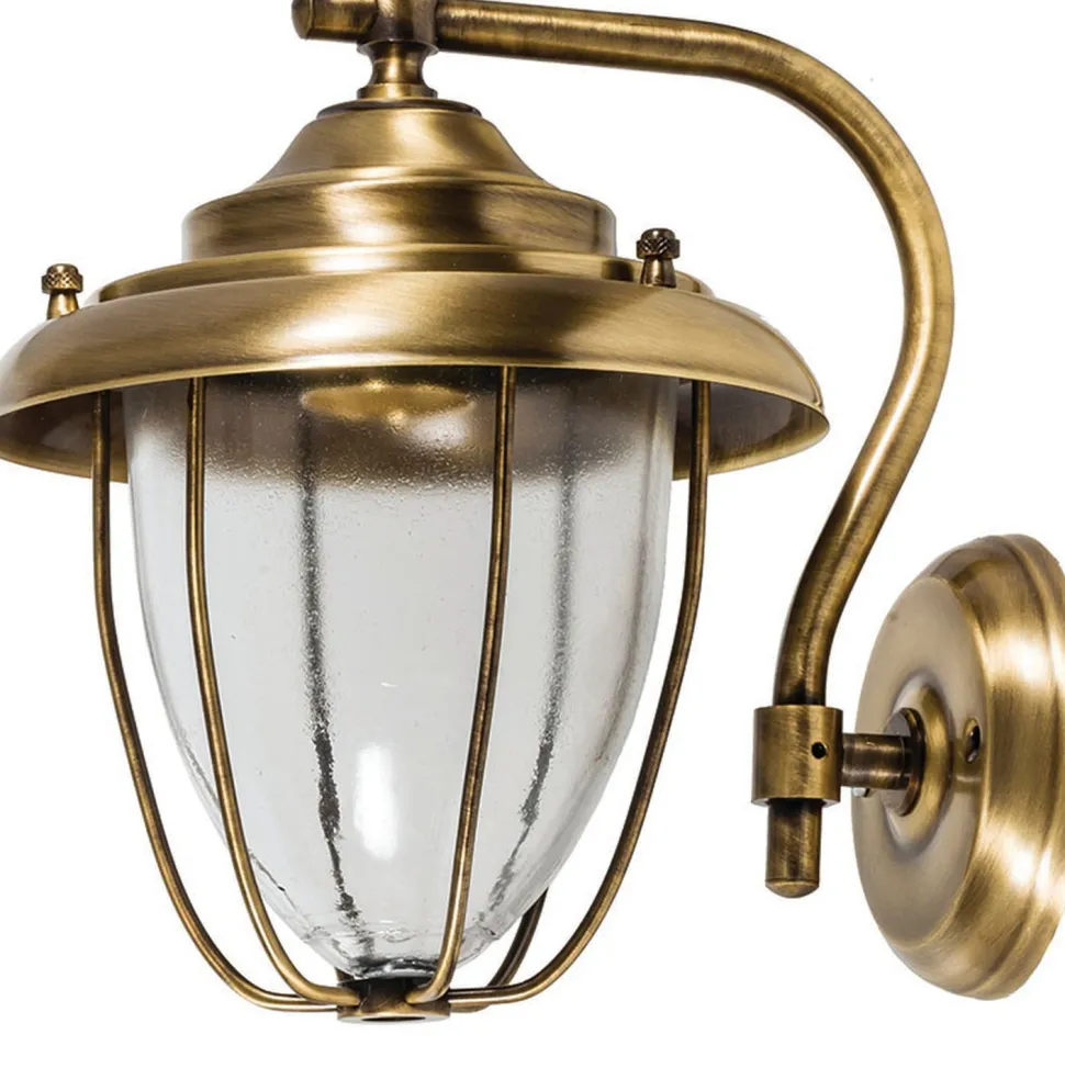 Außenleuchte Laterne aus Messing Glas PERAMA