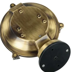 Außenleuchte Maritim Echt-Messing Riffelglas IP64 E27 SERIFOS