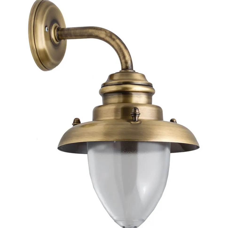 Außenleuchte Messing Glas Haus Hof Ø20cm rostfrei