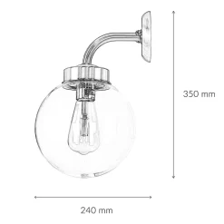 Außenleuchte Messing Kugelschirm E27 Wand Haus Garten