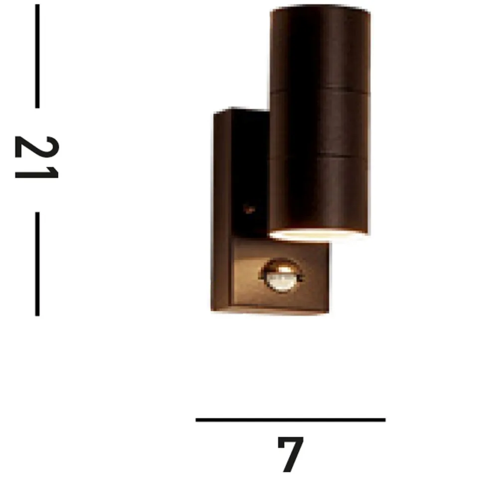 Außenleuchte mit Bewegungsmelder IP44 GU10 Rostbraun