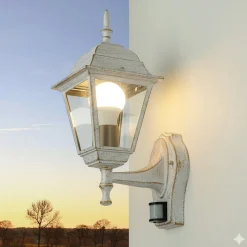 Außenleuchte mit Bewegungsmelder Sensor TIROL Weiß Gold