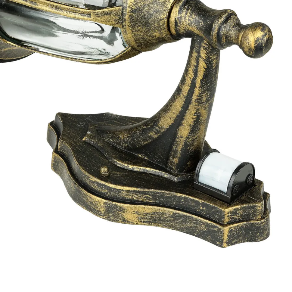 Außenleuchte mit Bewegungsmelder Gold Antik Wand MILANO