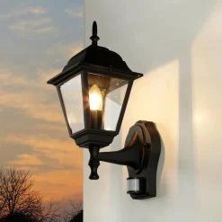 Außenleuchte mit Bewegungsmelder IP44 schwarz TIROL