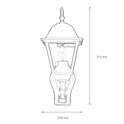 Außenleuchte mit Bewegungsmelder IP44 schwarz TIROL