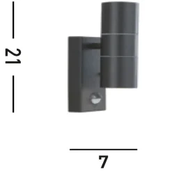 Außenleuchte mit Bewegungsmelder Up Down IP44 GU10 Wand