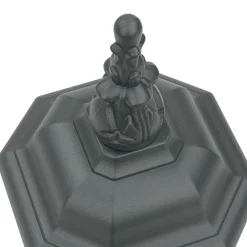 Außenleuchte Rustikal E27 Grau Glas Alu H: 54 cm IP23