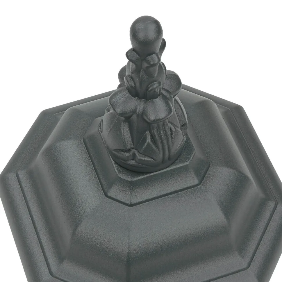 Außenleuchte Rustikal E27 Grau Glas Alu H: 54 cm IP23