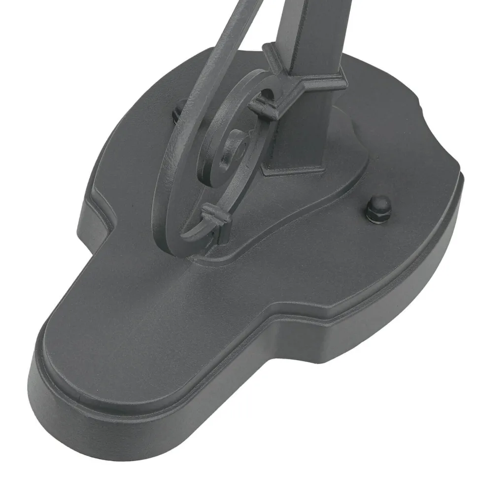 Außenleuchte Rustikal E27 Grau Glas Alu H: 54 cm IP23