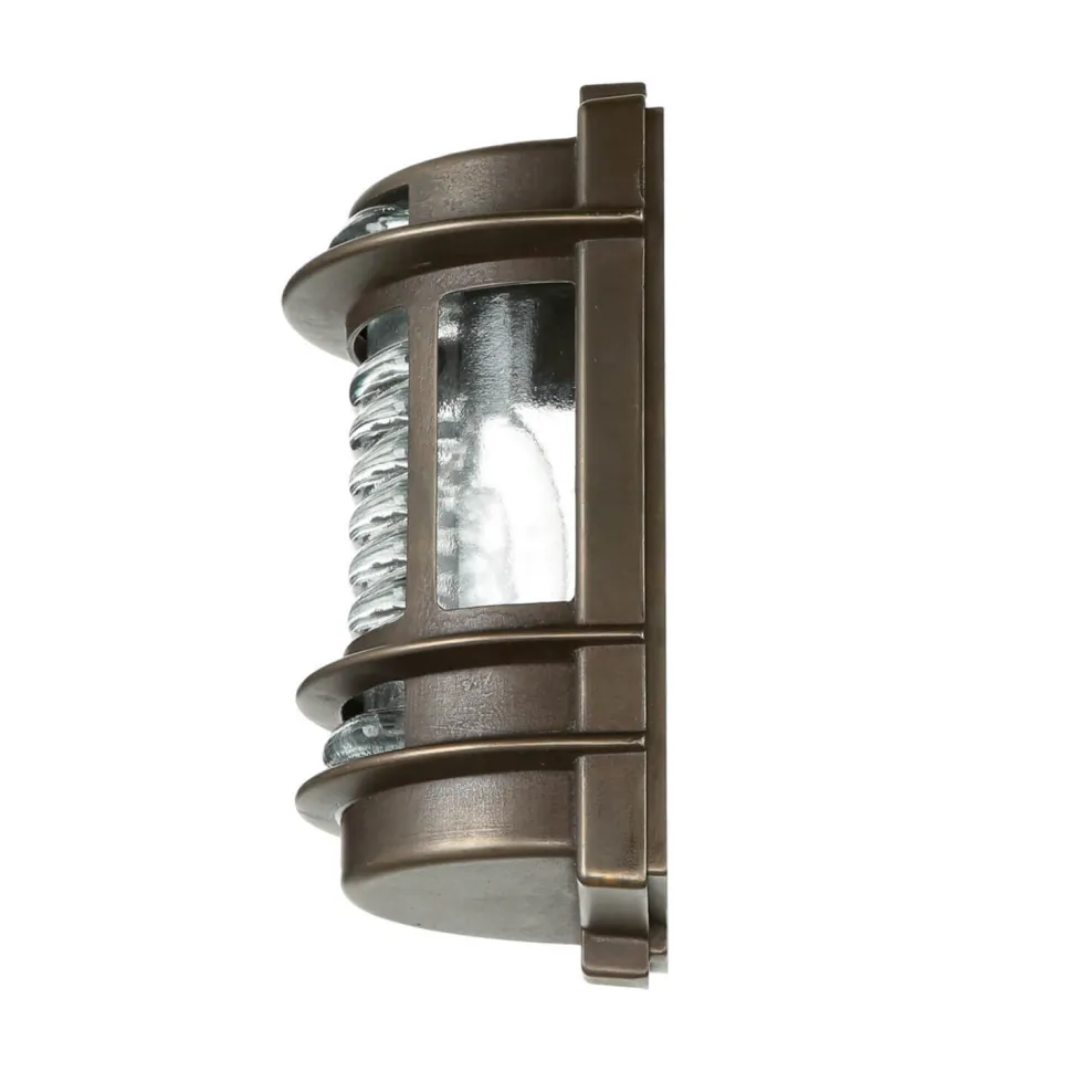 Außenleuchte Schwarz antik IP64 Messing Glas H: 22 cm