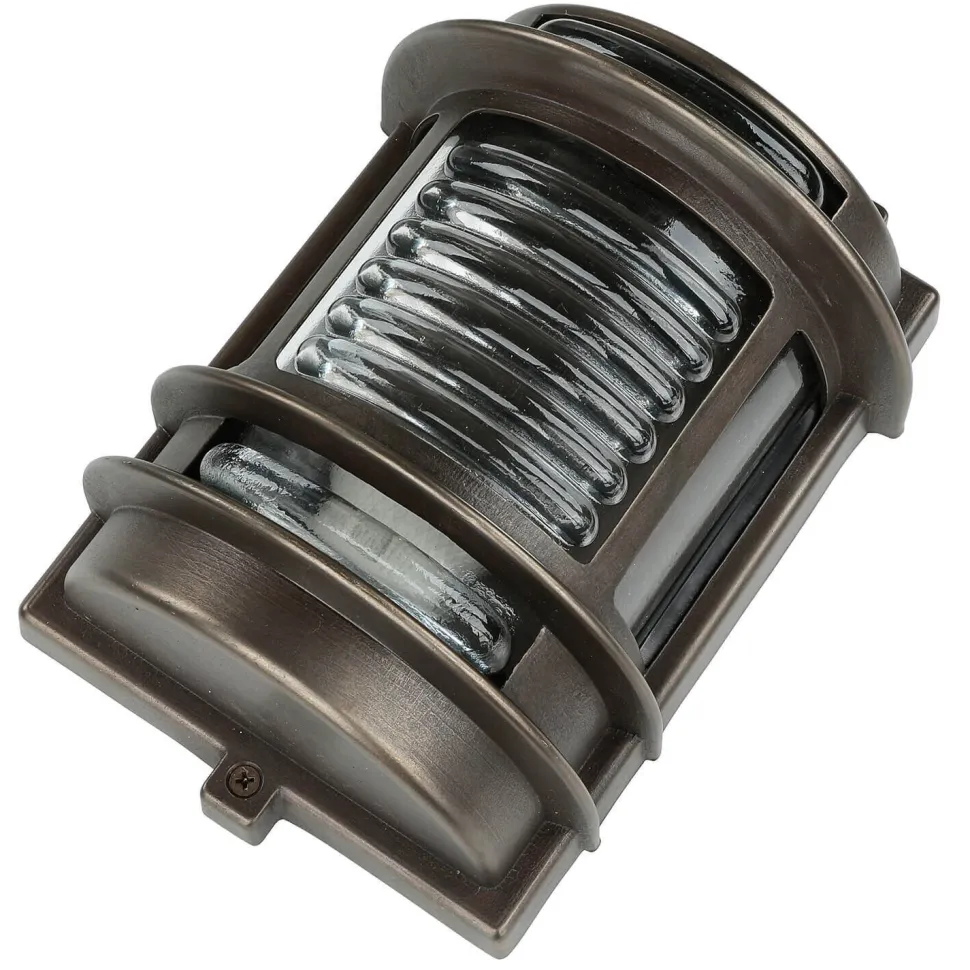 Außenleuchte Schwarz antik IP64 Messing Glas H: 22 cm