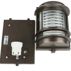 Außenleuchte Schwarz antik IP64 Messing Glas H: 22 cm