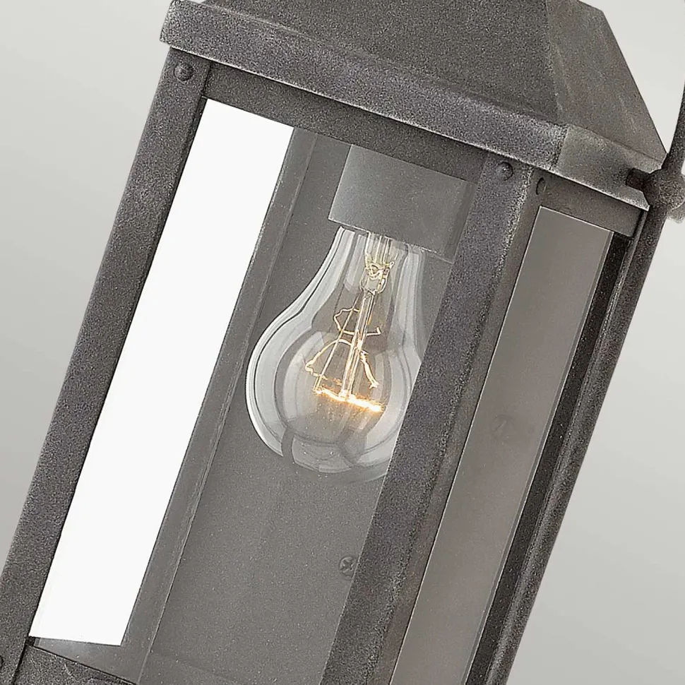 Außenleuchte Vintage Glas Aluminium E27 IP44 33,5 cm hoch