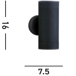 Außenleuchte Wand Aluminium IP44 T:9 cm GU10 Up & Down