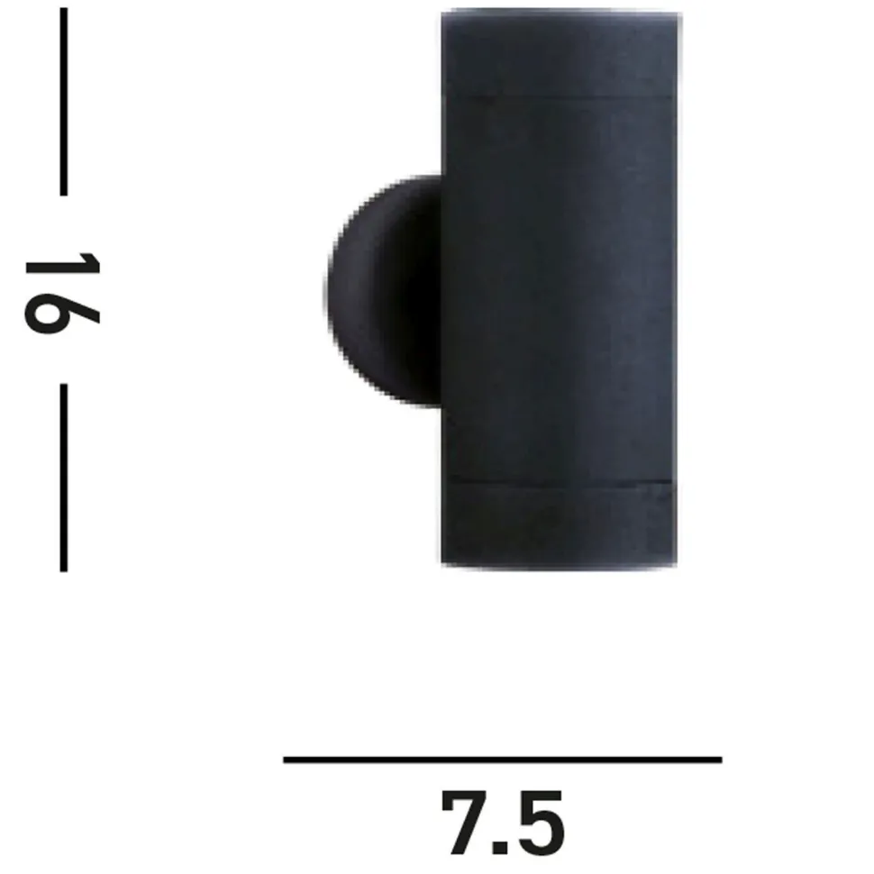 Außenleuchte Wand Aluminium IP44 T:9 cm GU10 Up & Down