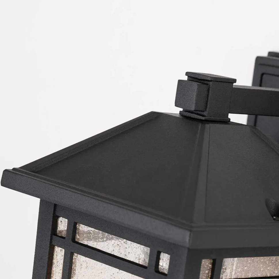 Außenleuchte Wand E27 IP44 H: 24,8 cm Aluminium Glas