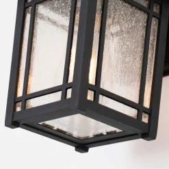 Außenleuchte Wand E27 IP44 H: 24,8 cm Aluminium Glas