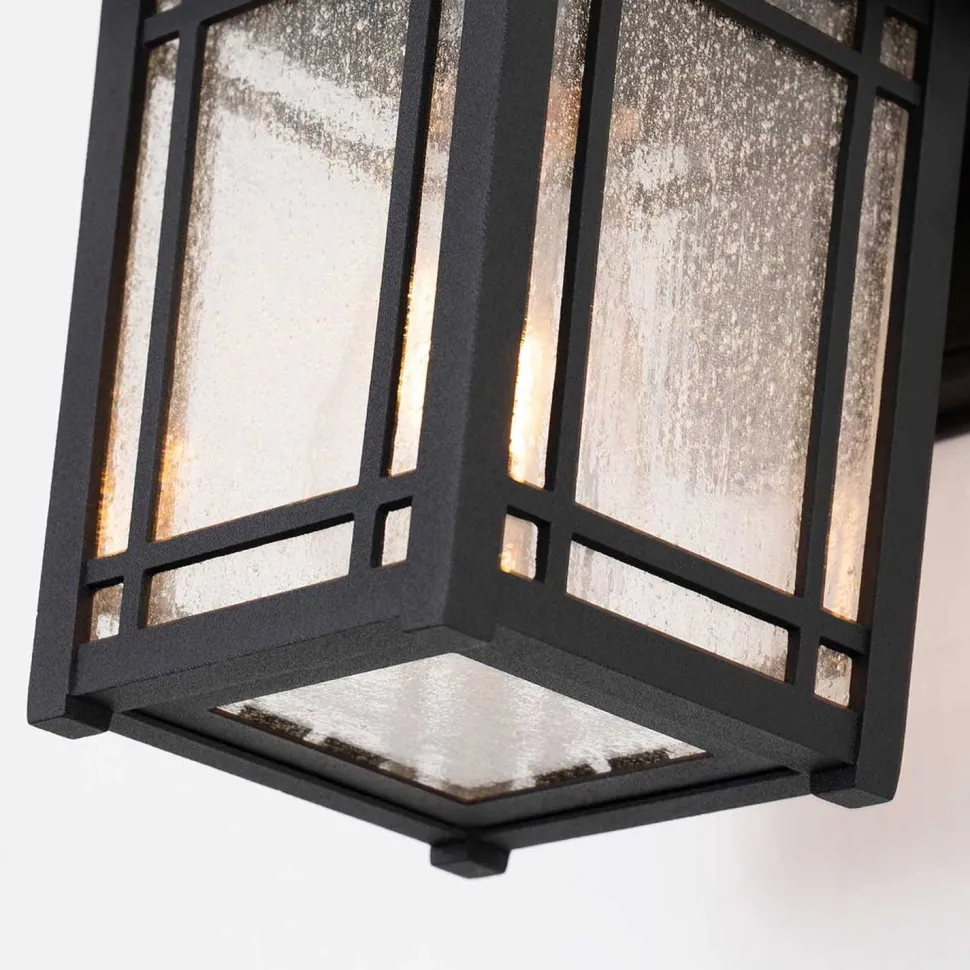 Außenleuchte Wand E27 IP44 H: 24,8 cm Aluminium Glas