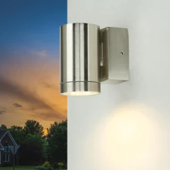 Außenleuchte Wand Echt-Messing H: 10 cm Downlight