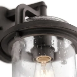 Außenleuchte Wand Glas Aluminium E27 IP44 35,6 cm hoch