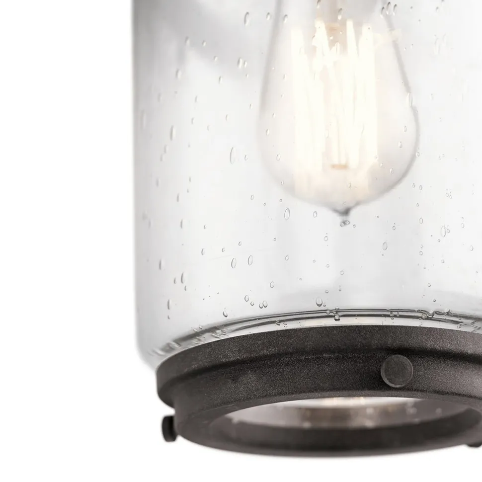 Außenleuchte Wand Glas Aluminium E27 IP44 35,6 cm hoch