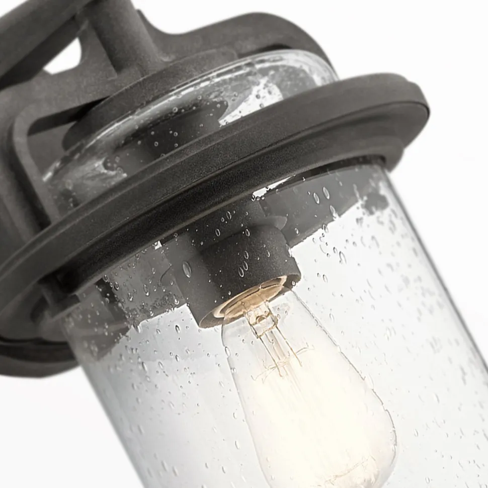 Außenleuchte Wand Glas Aluminium E27 IP44 35,6 cm hoch