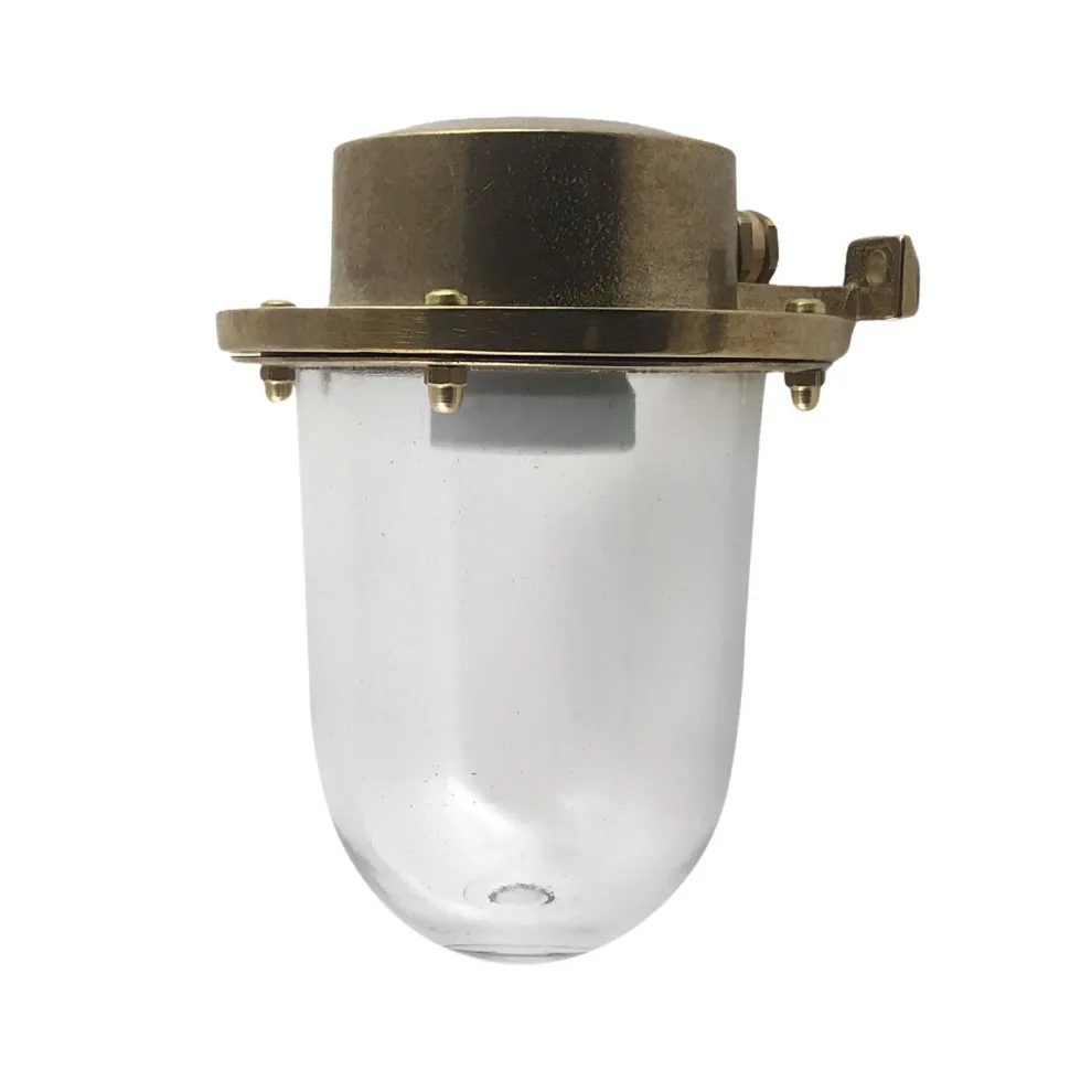 Außenleuchte Wand Glas Echt-Messing E27 IP64 H: 18 cm klein