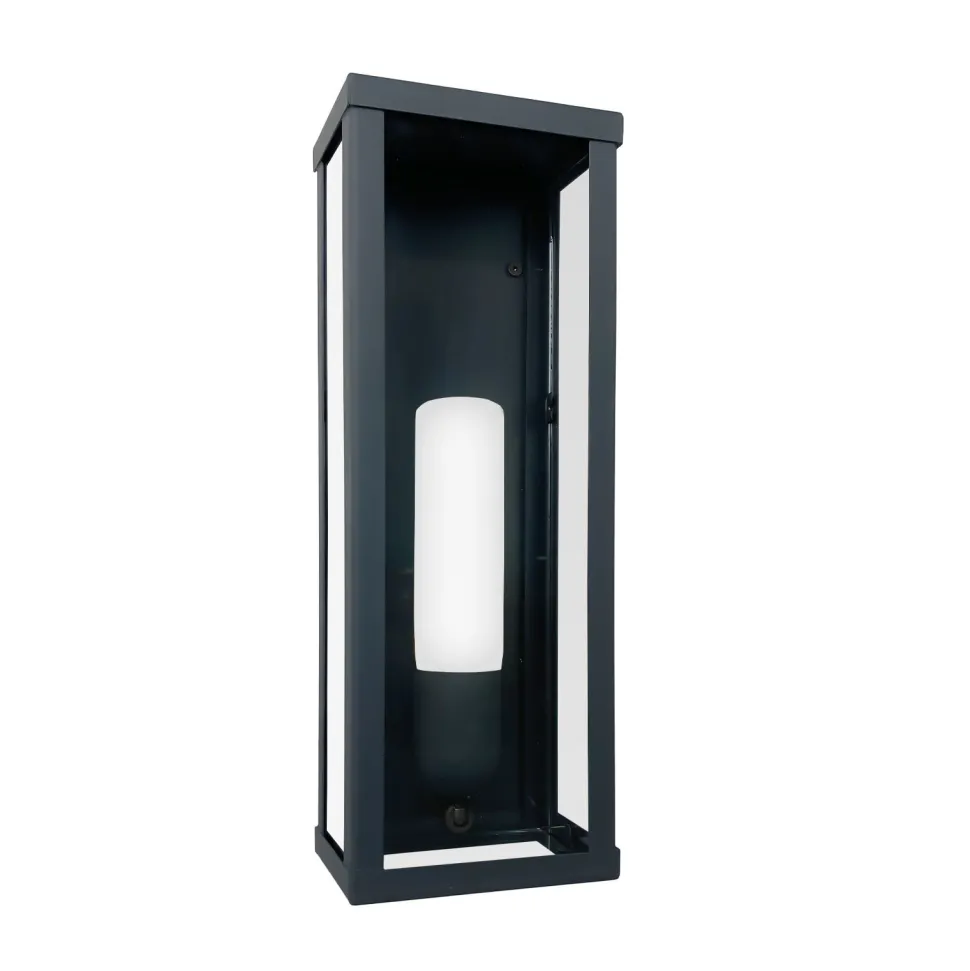 Außenleuchte Wand in Bronze matt IP43 E27 Eisen Glas