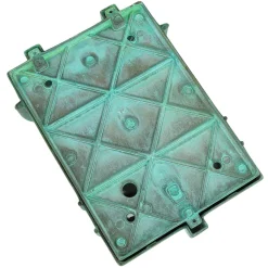 Außenleuchte Wand IP64 Messing Glas Grün antik E27