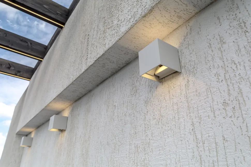 Außenleuchte Wand LED Metall Up Down IP54 Weiß eckig