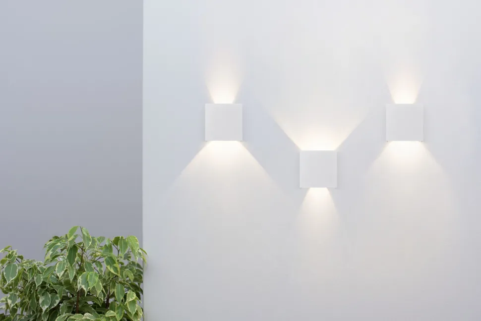 Außenleuchte Wand LED Metall Up Down IP54 Weiß eckig