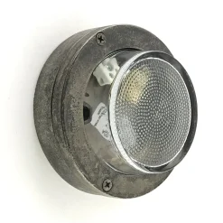 Außenleuchte Wand Messing Glas D: 14 cm IP64 Zinn G9