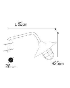 Außenleuchte Wand Messing Glas 26 cm breit IP44 E27