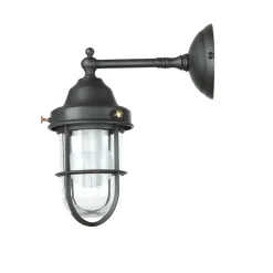 Außenleuchte Wand Messing Glas Maritim IP44 E27