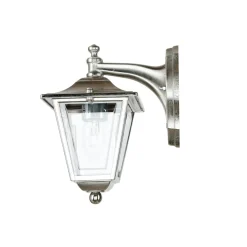 Außenleuchte Wand Messing massiv in Nickel E27