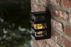 Außenleuchte Wand Schwarz H:16,5 cm IP44 E27 Modern