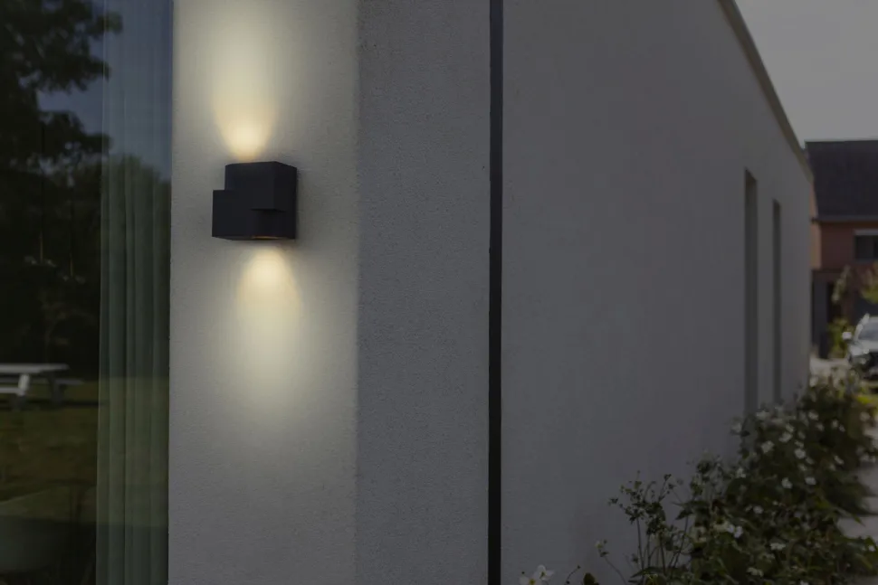 Außenwandlampe Aluminium GU10 IP44 Anthrazit Modern