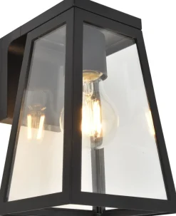 Außenwandlampe Aluminium Glas E27 IP44 H:20,7 cm