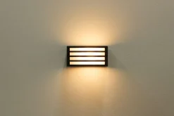 Außenwandlampe Anthrazit E27 IP44 B:22 cm blendarm