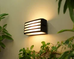 Außenwandlampe Anthrazit E27 IP44 B:22 cm blendarm