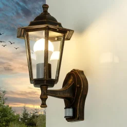 Außenwandlampe Bewegungsmelder Kupfer Antik PARIS